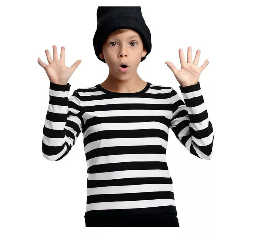 Translation missing: it.Camiseta Mimo o Preso a Rayas blancas y negras para niños