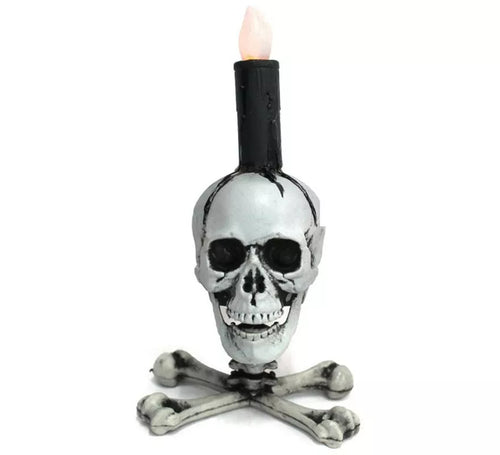 Candelabro de Cráneo con luz de 28x15 cm