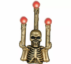 Candelabro scheletro dorato con luce 26 cm