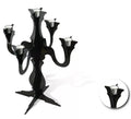 Candelabro negro de plástico de 32,9x32,9x41,9 cm