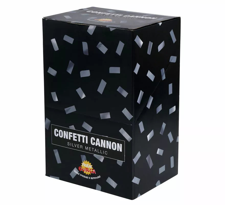 Translation missing: it.Cañón Confetti Kabuki Metálico Plata de 30 cm