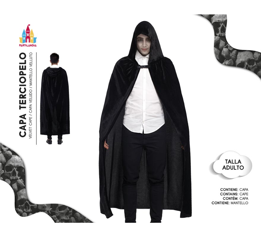 Translation missing: it.Capa de Terciopelo con Capucha de 140 cm en varios colores