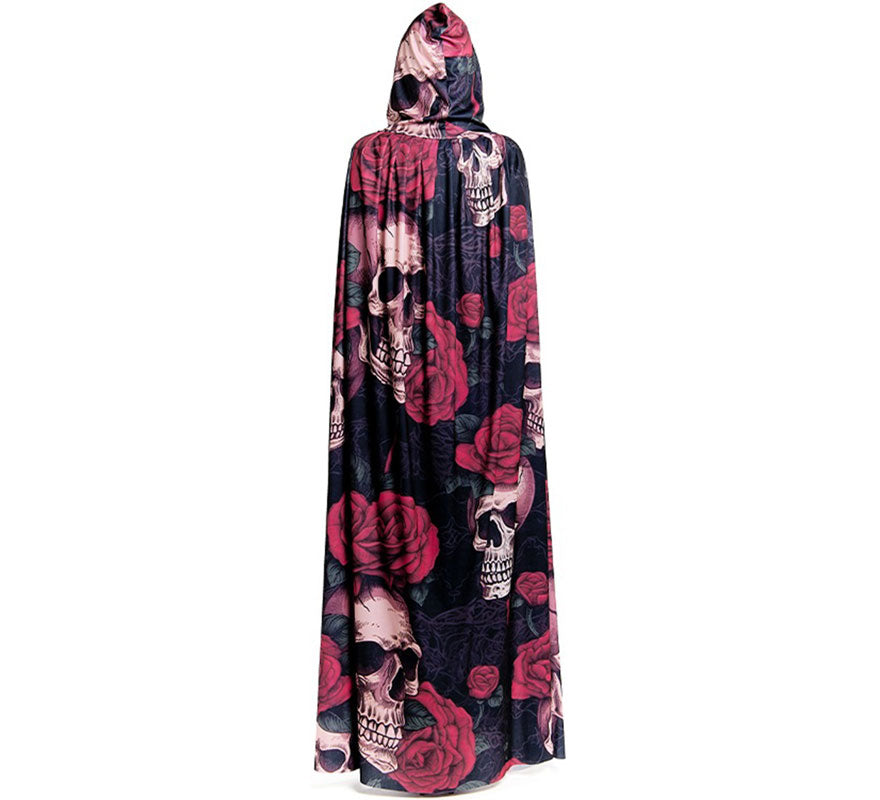 Capa de Calavera con Rosas de 185 cm