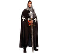Capa de Templario Medieval Negra para hombre