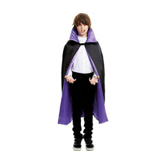 Capa de Vampiro negra con cuello morado infantil de 120 cm