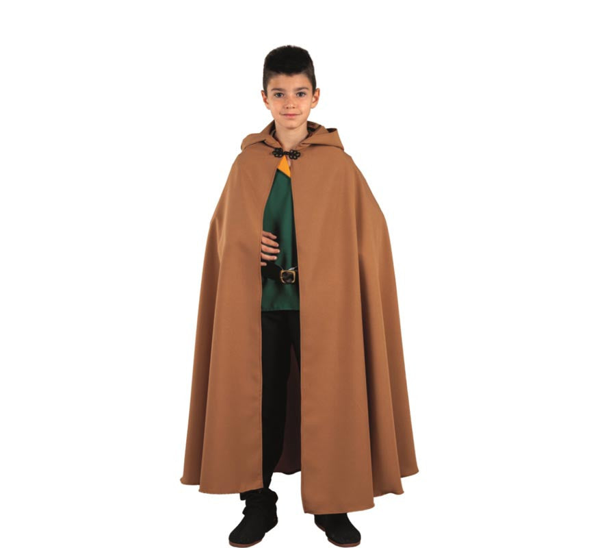 Translation missing: it.Capa larga Medieval marrón con capucha infantil