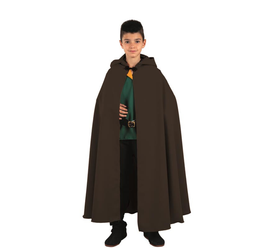 Translation missing: es.Capa larga Medieval negra con capucha infantil