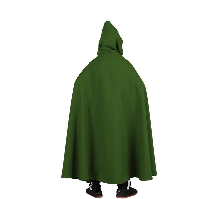 Translation missing: es.Capa larga Medieval verde oscuro con capucha infantil