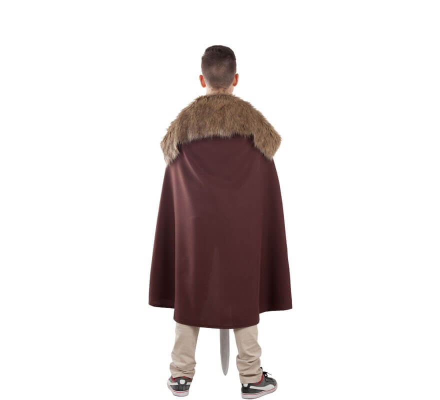 Translation missing: it.Capa Marrón de Guardián Medieval con Pelo para niños