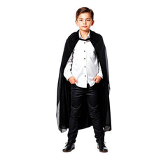 Mantella nera con cappuccio per bambini 100 cm