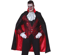Mantello nero da vampiro con fodera rossa 115 cm