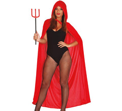Mantello rosso con cappuccio di 130 cm