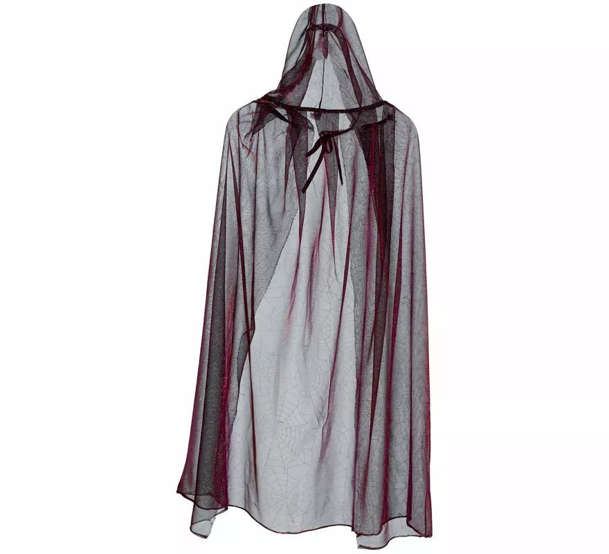 Capa Transparente Brillante roja de 130 cm para mujer