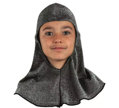 Cappuccio medievale grigio scuro per bambini