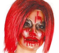 Maschera di donna zombie trasparente con sangue