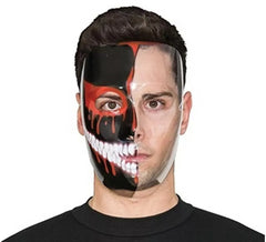Maschera trasparente e nera con sangue 21 cm