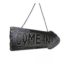 "Cartello ""Come In"" da appendere 39x12 cm"