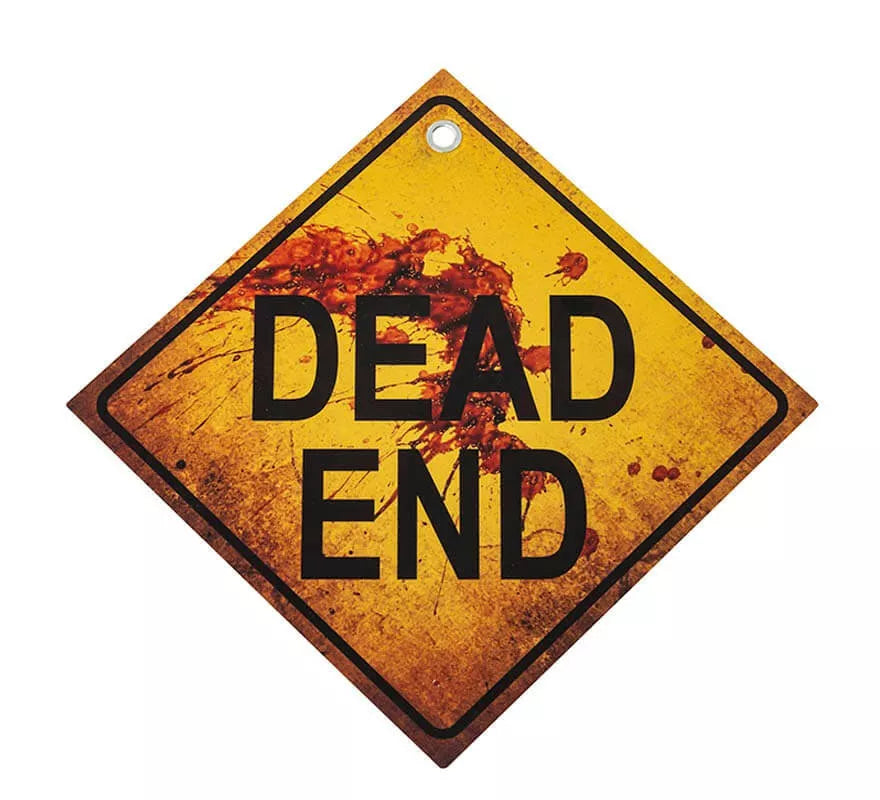 Translation missing: it.Cartel de Camino sin retorno (Dead End) de 24x24x0,5 cm