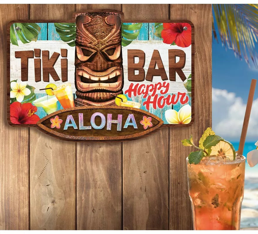 Translation missing: it.Cartel Tiki Bar Aloha de 25x35 cm