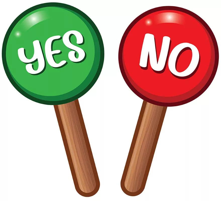 Carteles Yes o No de 13x25 cm