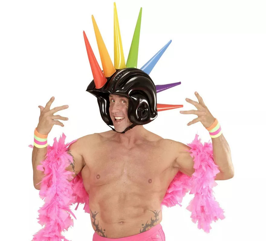 Translation missing: it.Casco con Puntas multicolor hinchable de 90 cm