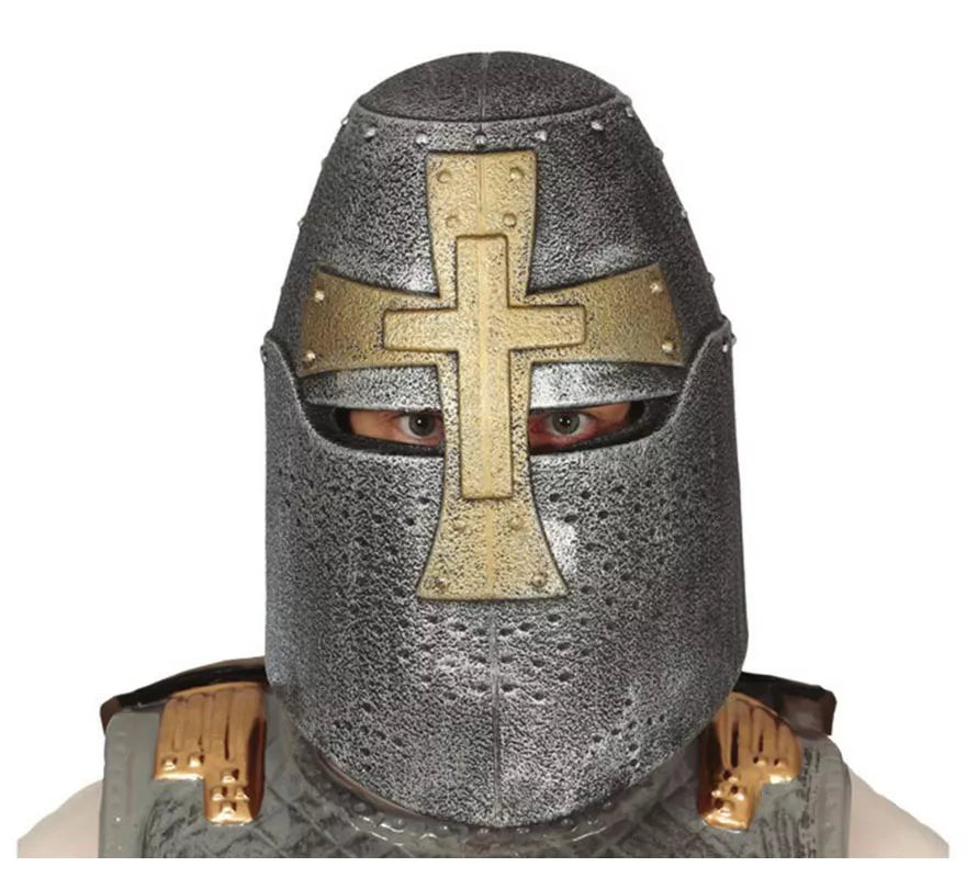 Translation missing: it.Casco Cruzado Medieval Plateado