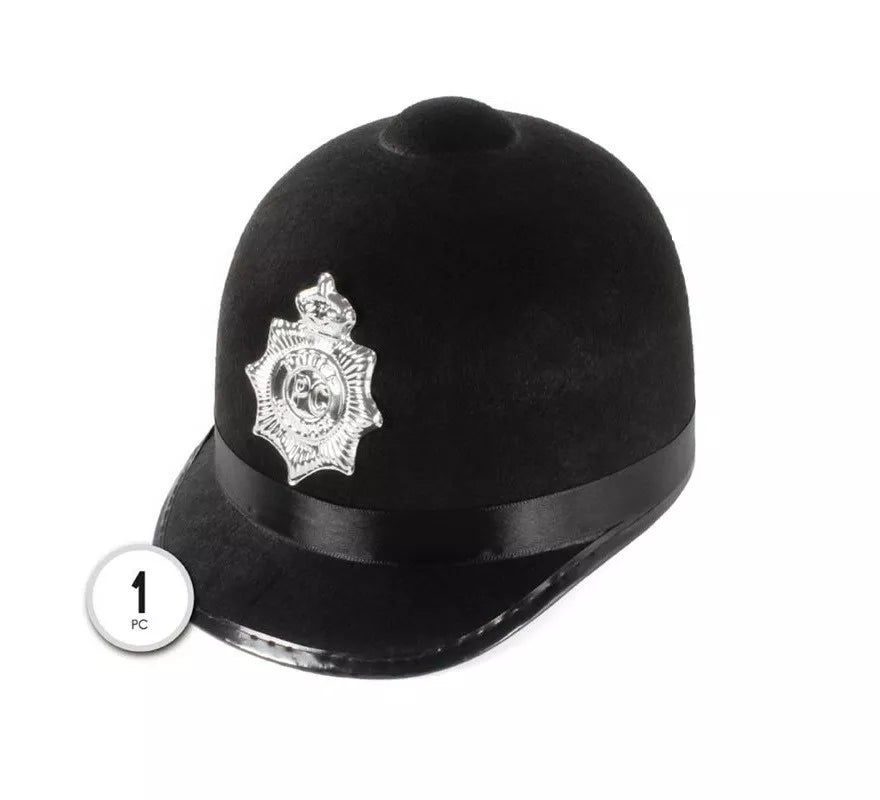 Translation missing: it.Casco de Policía Inglés negro adulto