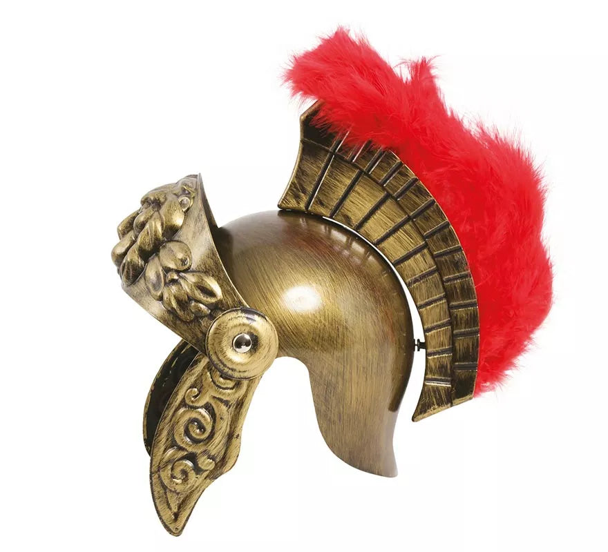 Translation missing: it.Casco de Romano Dorado con Plumas para niño