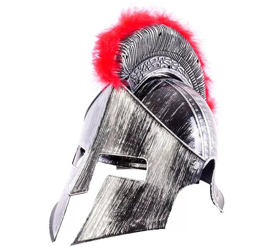 Translation missing: it.Casco de Romano Plateado con pelo rojo
