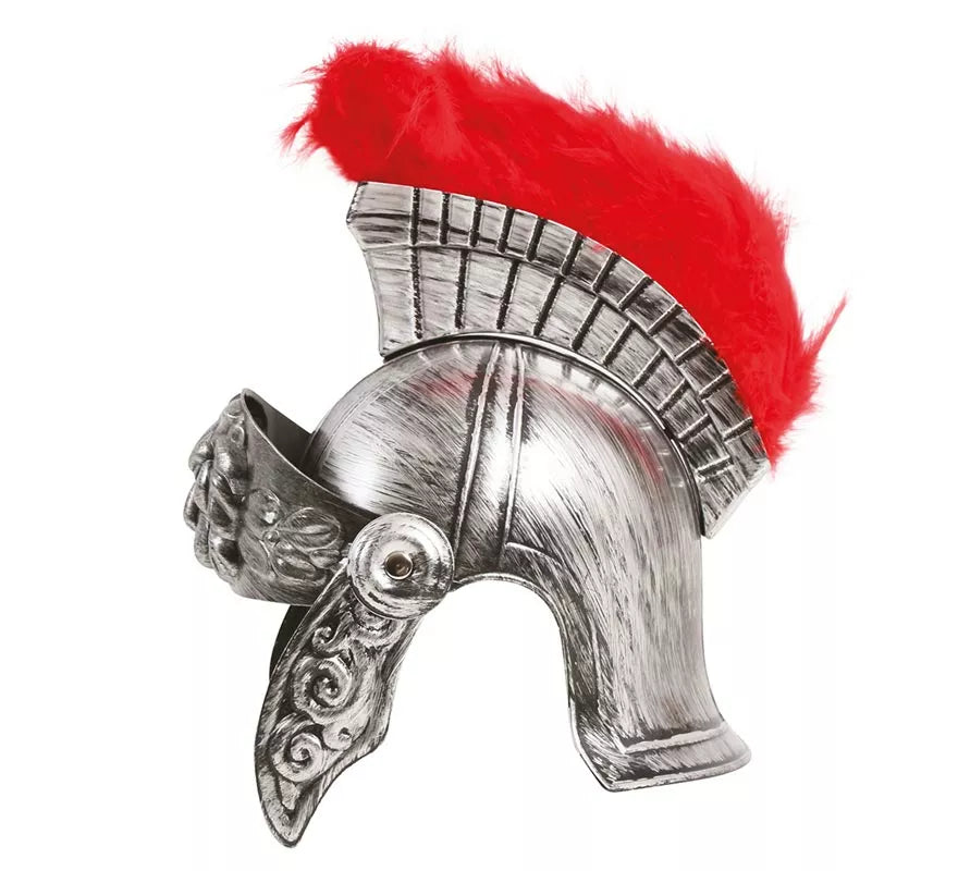 Translation missing: it.Casco de Romano Plateado con Plumas