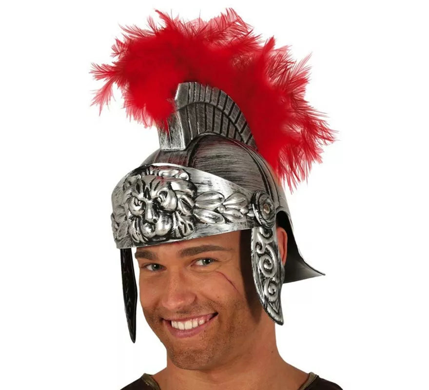 Translation missing: it.Casco de Romano Plateado con Plumas