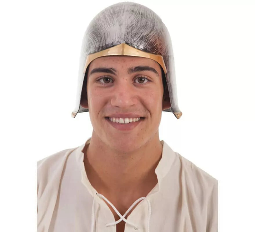 Translation missing: it.Casco de Soldado Medieval Plateado y Dorado