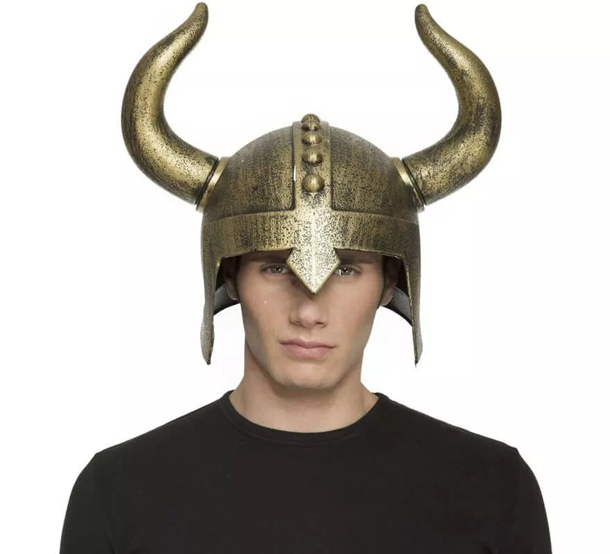 Translation missing: it.Casco de Vikingo con cuernos color Bronce
