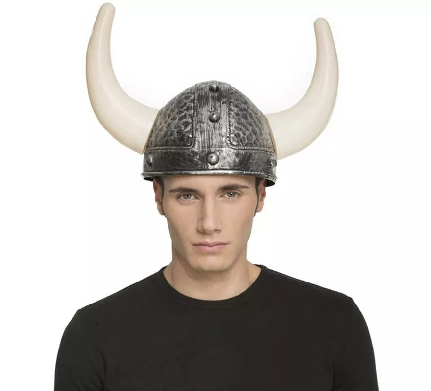Translation missing: it.Casco de Vikingo con cuernos color Plateado