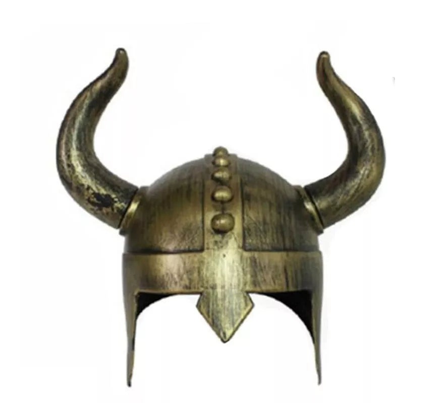 Translation missing: it.Casco Vikingo dorado envejecido con cuernos