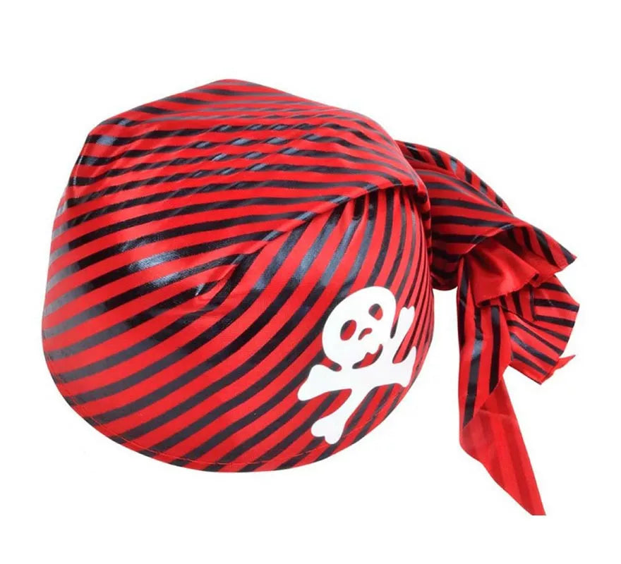 Translation missing: it.Casquete Pirata con rayas rojo y negro