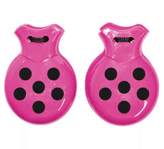 Nacchere fucsia a pois neri in plastica, 9 cm