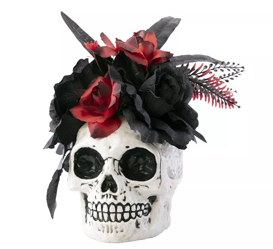 Translation missing: it.Centro de Mesa Calavera con Flores de 20x14x25 cm