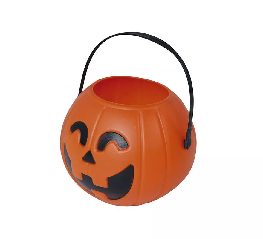Cesta Calabaza 11 cm de plástico para Halloween