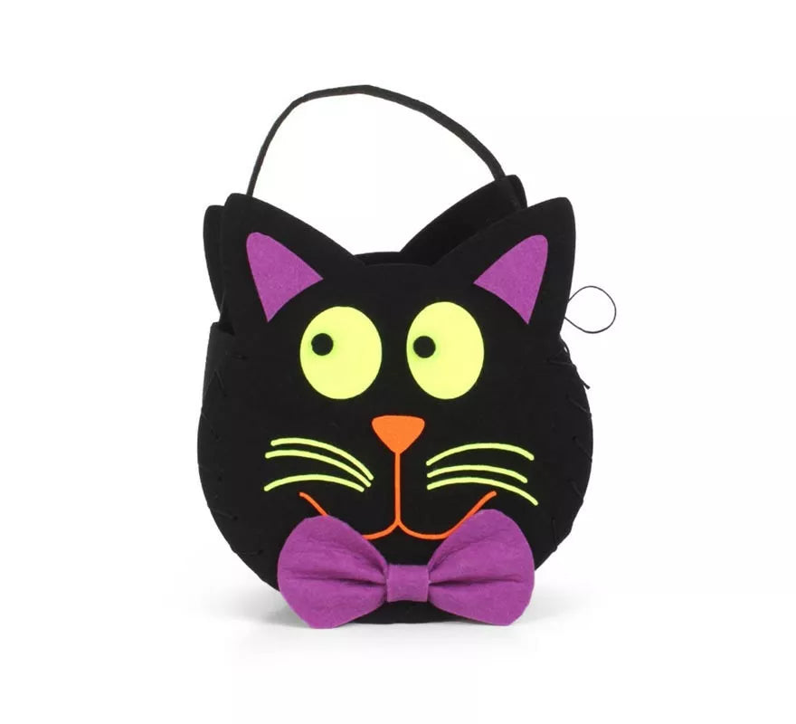 Translation missing: es.Cesta para dulces Gato de fieltro de 17x12x6 cm