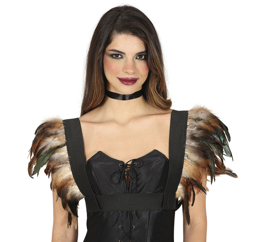 Translation missing: it.Chaleco con Plumas marrones adulto