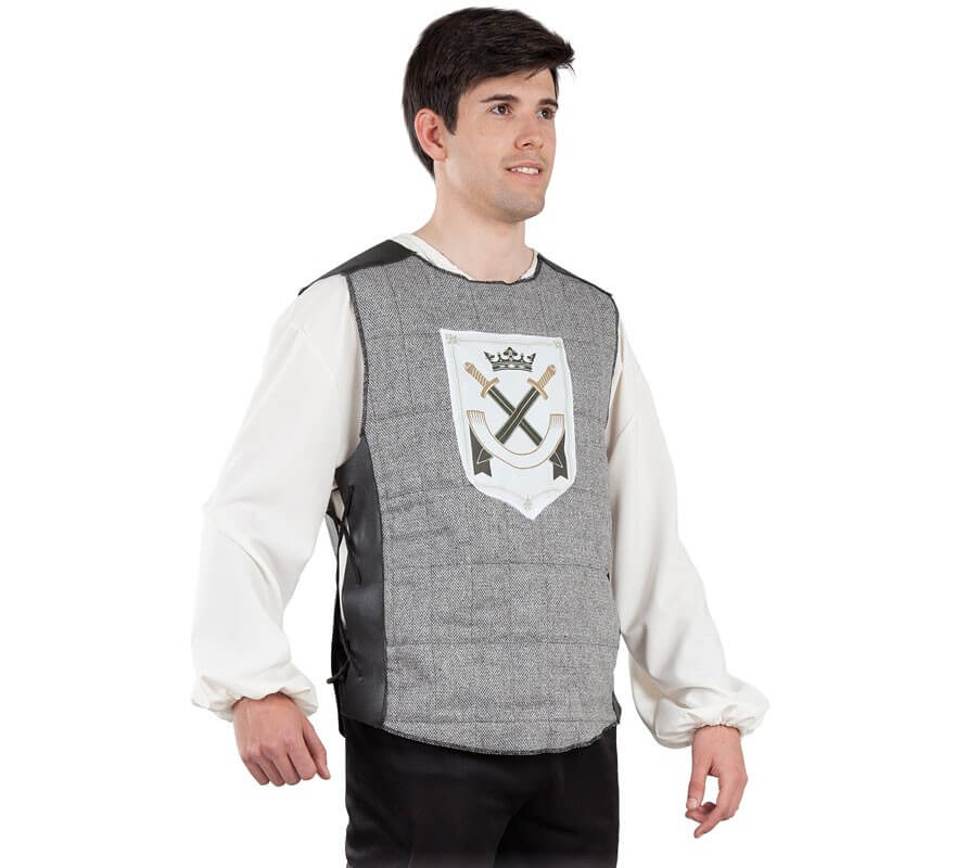 Translation missing: es.Chaleco de Guerrero Medieval Gris para hombre