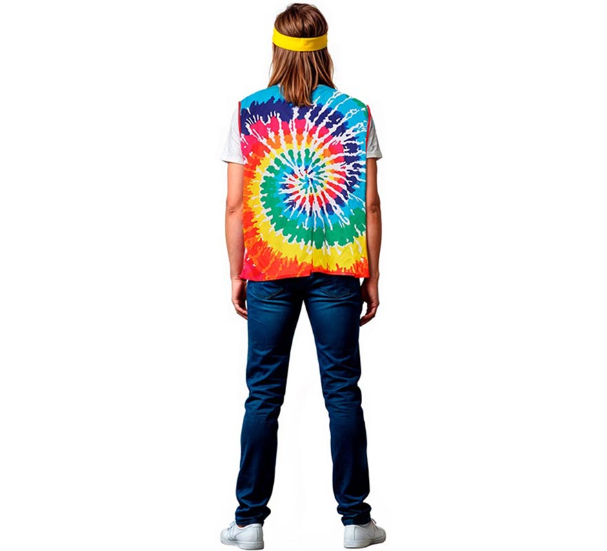 Chaleco de Hippie círculos multicolor adulto
