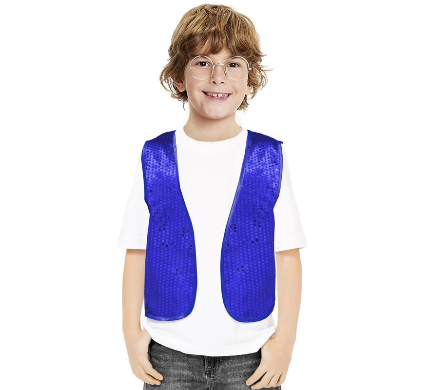 Chaleco de Lentejuelas azul oscuro para niños