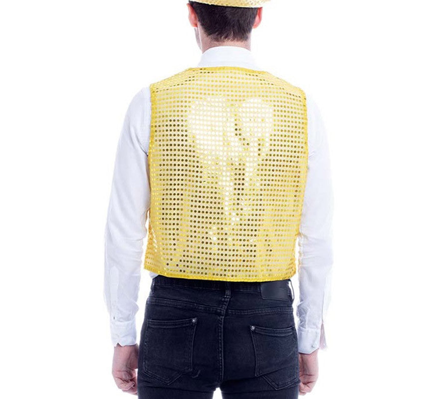 Translation missing: it.Chaleco de Lentejuelas color Oro para hombre