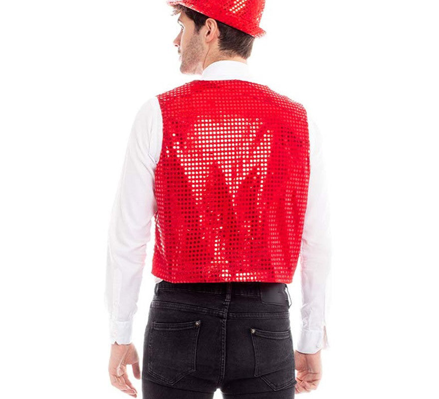 Translation missing: it.Chaleco de Lentejuelas color Rojo para hombre