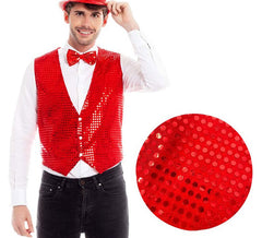 Gilet rosso con paillettes per uomo
