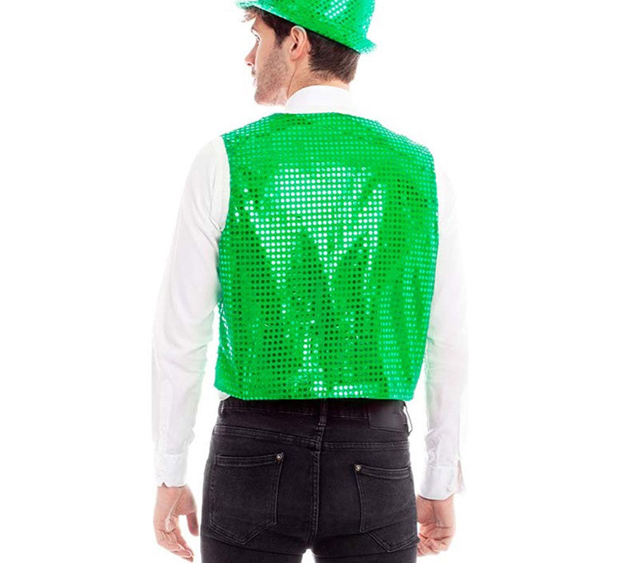 Chaleco de Lentejuelas color Verde para hombre