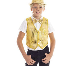 Gilet con paillettes dorate per bambini