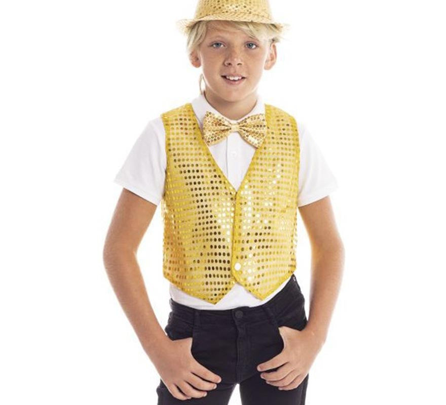 Translation missing: it.Chaleco de Lentejuelas dorado infantil